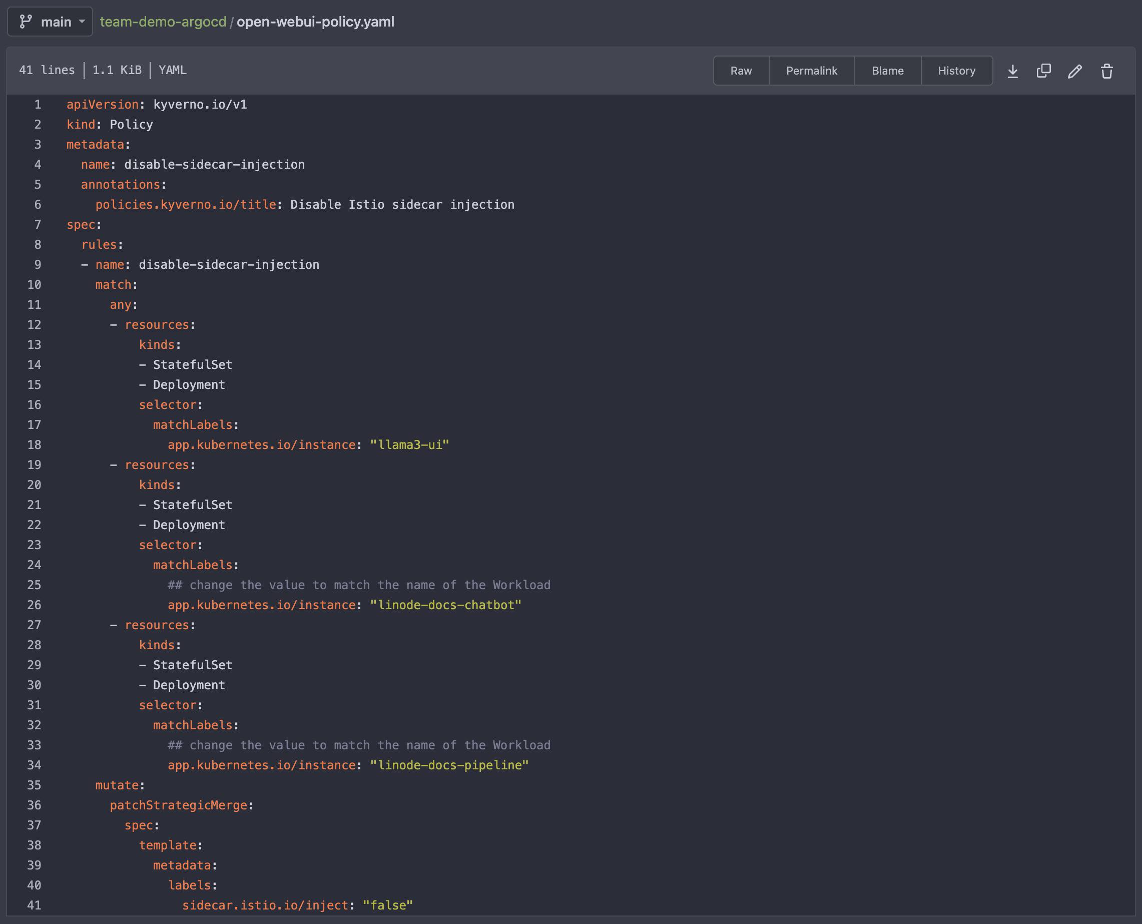 Open WebUI Policy YAML Edit Open WebUI Policy YAML Edit