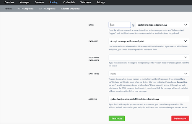 Add a Route to Accept Mail Add a Route to Accept Mail